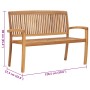 Banco de jardín apilable y cojín madera maciza de teca 128,5 cm de , Bancos de jardín - Ref: Foro24-3063290, Precio: 180,97 €...