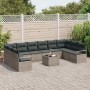 Conjunto de sofá de jardín 11 pcs Gris Poliratán