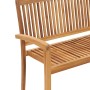 Banco de jardín apilable y cojín madera maciza de teca 128,5 cm de , Bancos de jardín - Ref: Foro24-3063284, Precio: 174,53 €