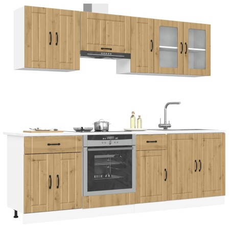 Mueble de cocina Kalmar 8 piezas artesanal roble de , Armarios de cocina - Ref: Foro24-3314840, Precio: 596,88 €