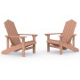 Sillas de jardín Adirondack 2 unidades HDPE marrón de vidaXL, Sillas de jardín - Ref: Foro24-3095694, Precio: 315,57 €, Descu...
