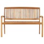 Banco de jardín apilable y cojín madera maciza de teca 128,5 cm | Foro24.es | Tu tienda online para hogar, jardín y más Foro24.es
