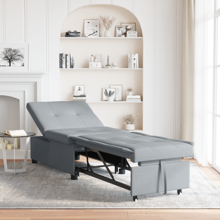 Sofá cama 3 en 1 de - Diseño de tirón en tela gris claro | Foro24.es | Tu tienda online para hogar, jardín y más Foro24.es