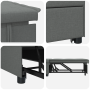 Sofá cama 3 en 1 - Diseño expandible, tela gris oscuro