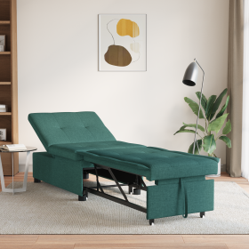 Sofá cama 3 en 1 - Diseño plegable en tela verde oscuro de , Sofás - Ref: Foro24-42008586, Precio: 203,34 €, Descuento: %