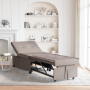 Sofá cama 3 en 1 con diseño desplegable en tela taupe | Foro24.es | Tu tienda online para hogar, jardín y más Foro24.es