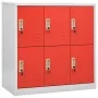 Lockers, 5 units, made of gray and red steel, measuring 90x45x92.5 cm. by vidaXL, Lockers and storage cabinets - Ref: Foro24-...