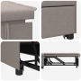 Sofá cama 3 en 1 con diseño desplegable en tela taupe | Foro24.es | Tu tienda online para hogar, jardín y más Foro24.es