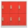 Lockers, 5 units, made of gray and red steel, measuring 90x45x92.5 cm. by vidaXL, Lockers and storage cabinets - Ref: Foro24-...