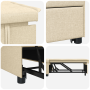 Sofá cama 3 en 1 con diseño plegable en tela crema | Foro24.es | Tu tienda online para hogar, jardín y más Foro24.es