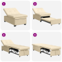 Sofá cama 3 en 1 con diseño plegable en tela crema | Foro24.es | Tu tienda online para hogar, jardín y más Foro24.es