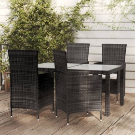 5-piece outdoor dining set with black rattan cushions by vidaXL, Garden sets - Ref: Foro24-3094827, Price: 382,59 €, Discount: %