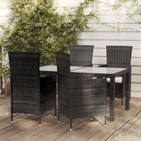 5-piece outdoor dining set with black rattan cushions by vidaXL, Garden sets - Ref: Foro24-3094827, Price: 395,00 €, Discount: %