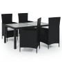 5-piece outdoor dining set with black rattan cushions by vidaXL, Garden sets - Ref: Foro24-3094827, Price: 382,59 €, Discount: %