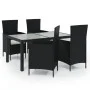 5-piece outdoor dining set with black rattan cushions by vidaXL, Garden sets - Ref: Foro24-3094827, Price: 372,47 €, Discount: %