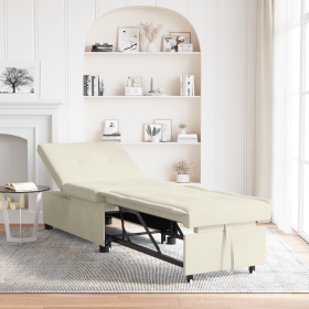 Sofá cama 3 en 1 extraíble crema terciopelo de , Sofás - Ref: Foro24-42008602, Precio: 203,21 €