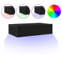 Muebles de TV con luces LED (2 unidades), roble negro, 60 x 35