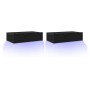 Muebles de TV con luces LED (2 unidades), roble negro, 60 x 35