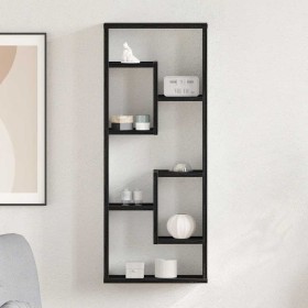 Estante de pared roble negro 36x16x90 cm madera de ingeniería de , Estantes y estanterías - Ref: Foro24-862050, Precio: 35,07 €