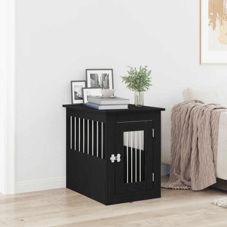 Mueble para jaula de perro de roble negro, 62 x 45 x 59 cm, madera de ingeniería de , Casetas para perros - Ref: Foro24-86217...