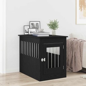 Mueble para jaula de perro de roble negro, 80 x 55 x 68 cm, madera de ingeniería de , Casetas para perros - Ref: Foro24-86217...