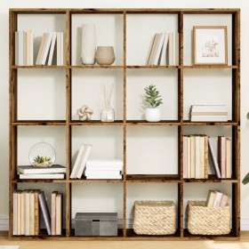 Estantería madera de ingeniería envejecida 137,5x29x137,5 cm de , Librerías y estanterías - Ref: Foro24-3310296, Precio: 142,...