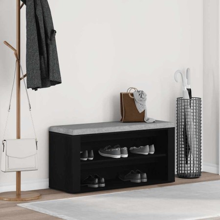 Banco zapatero roble negro 100x35x45 cm madera de ingeniería | Foro24.es | Tu tienda online para hogar, jardín y más Foro24.es