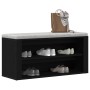 Banco zapatero roble negro 100x35x45 cm madera de ingeniería | Foro24.es | Tu tienda online para hogar, jardín y más Foro24.es