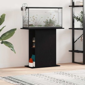Soporte para acuario de roble negro 75x36x72,5 cm de madera de ingeniería de , Soportes para acuarios - Ref: Foro24-862158, P...