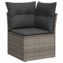Conjunto de sofá de jardín 11 pcs Gris Poliratán