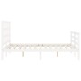 Weißer Massivholzbettrahmen mit Kopfteil 140x190 cm von vidaXL, Betten und Lattenroste - Ref: Foro24-3193967, Preis: 131,02 €...