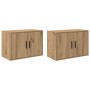 Armarios de pared 2 uds para garaje madera artesanal roble de , Armarios industriales - Ref: Foro24-860660, Precio: 80,17 €