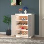 Armario zapatero de madera maciza de pino 60x35x80 cm de vidaXL, Zapateros y organizadores de calzado - Ref: Foro24-813531, P...