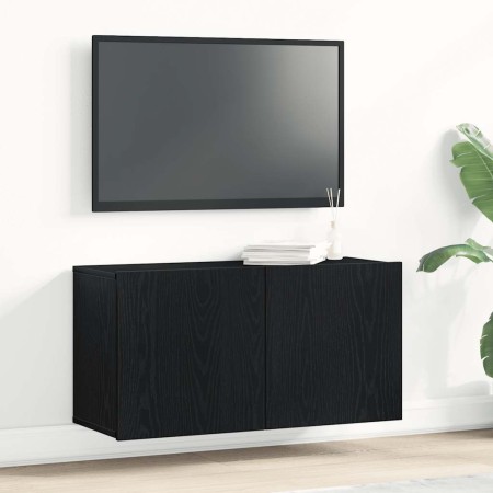 Mueble de TV roble negro 80x30x41 cm madera de ingeniería | Foro24.es | Tu tienda online para hogar, jardín y más Foro24.es
