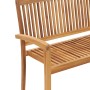 Banco de jardín apilable con cojín madera maciza teca 128,5 cm de , Bancos de jardín - Ref: Foro24-3063283, Precio: 174,08 €