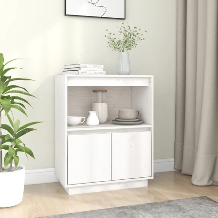 Sideboard aus massivem weißem Kiefernholz, 60 x 34 x 75 cm von vidaXL, Sideboards - Ref: Foro24-813521, Preis: 86,27 €, Rabat...