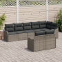 Conjunto de Sofá de Jardín de 8 Piezas con Cojines Gris