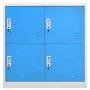 Lockers, 5 units, light gray and blue steel, 90x45x92.5 cm by vidaXL, Lockers and storage cabinets - Ref: Foro24-3095228, Pri...