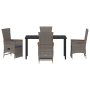 Conjunto de Comedor de Jardín de 5 Piezas con Cojines Gris