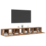 Conjunto de mueble de TV 4 pcs Madera envejecida