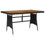 Mesa de jardín ratán PE y acacia maciza negro 130x70x72 cm de vidaXL, Mesas de jardín - Ref: Foro24-318693, Precio: 167,66 €,...