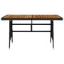Garden table PE rattan and solid black acacia 130x70x72 cm by vidaXL, Garden tables - Ref: Foro24-318693, Price: 163,02 €, Di...