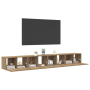 Conjunto de mueble de TV 4 pcs Roble artesanal
