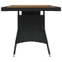 Garden table PE rattan and solid black acacia 130x70x72 cm by vidaXL, Garden tables - Ref: Foro24-318693, Price: 163,02 €, Di...