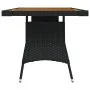 Mesa de jardín ratán PE y acacia maciza negro 130x70x72 cm de vidaXL, Mesas de jardín - Ref: Foro24-318693, Precio: 167,66 €,...