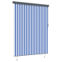Cortina de Rodillo Exterior Azul y blanco 220 x 250 cm tela