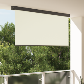 Cortina de Rodillo Exterior Rayado Manual Ajustable Crema 220 x