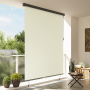 Cortina de Rodillo Exterior Rayado Manual Ajustable Crema 220 x