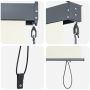 Cortina de Rodillo Exterior Rayado Manual Ajustable Crema 220 x