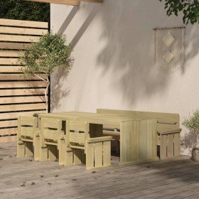 Set de comedor de jardín 5 piezas madera pino impregnada